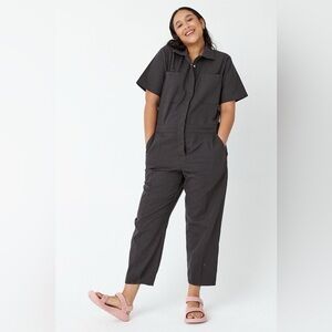 Back Beat Co Organic Cotton Boiler Jumpsuit in Vintage Black - size S